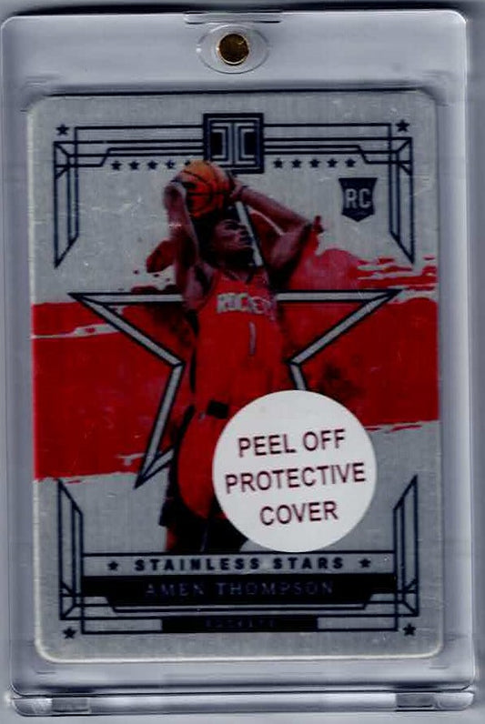 2023-24 Impeccable #24 Amen Thompson Stainless Stars Red Prizm Rookie RC