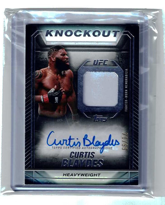 CURTIS BLAYDES 2024 TOPPS UFC KNOCKOUT AUTOGRAPH RELIC PATCH AUTO #D 71/99 KAR-CBS
