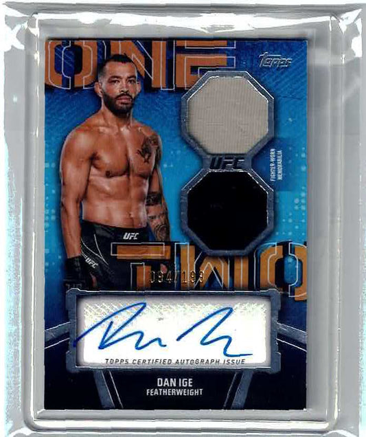 Dan Ige 2024 Topps UFC Knockout 1-2 Combo Dual Relic Auto 094/199