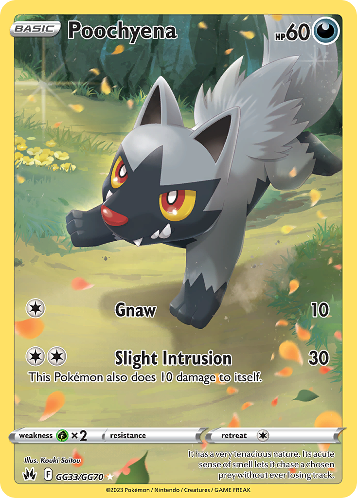 Poochyena GG33/GG70 Holo Crown Zenith Galarian Gallery Pokemon NM