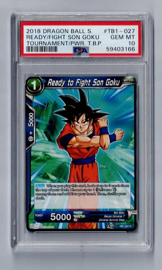 Ready To Fight Son Goku - TB1-027 C - *Foil* - Dragon Ball Super PSA 10