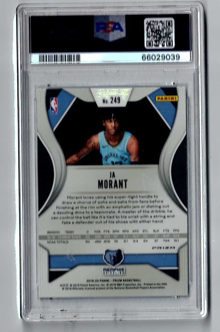 2019 Panini Prizm Silver JA MORANT Grizzlies RC #249 PSA 10
