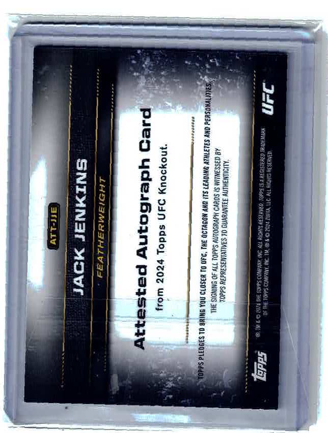2024 Topps UFC Knockout Jack Jenkins On Card Auto Attested #ATT-JJE