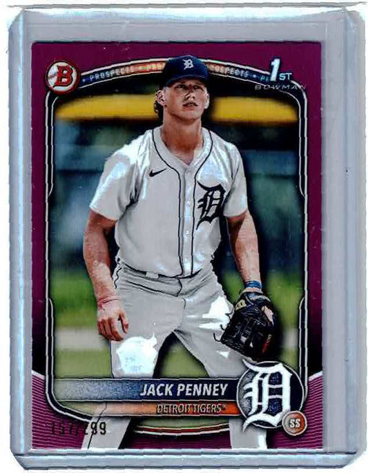 2025 Bowman 1st Jack Penney Prospect purple Paper 157/299 Tigers