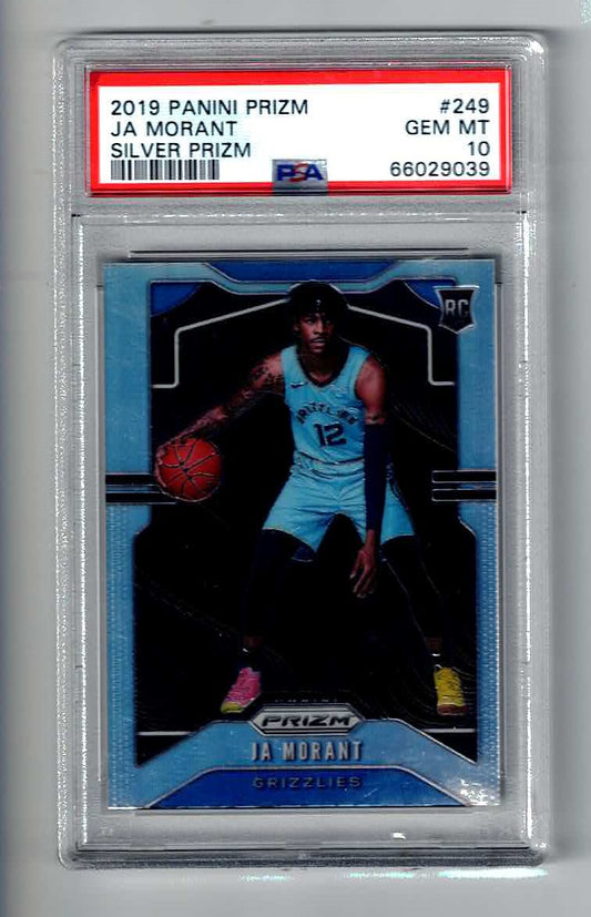 2019 Panini Prizm Silver JA MORANT Grizzlies RC #249 PSA 10
