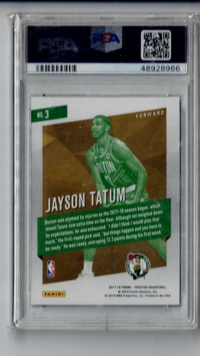 2017-18 Panini Prestige Micro Etch Rookies Red Jayson Tatum #3 PSA 10 GEM MT RC