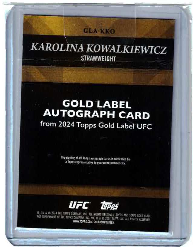 Karolina Kowalkiewicz 2024 Topps Gold Label UFC Autograph 178/249