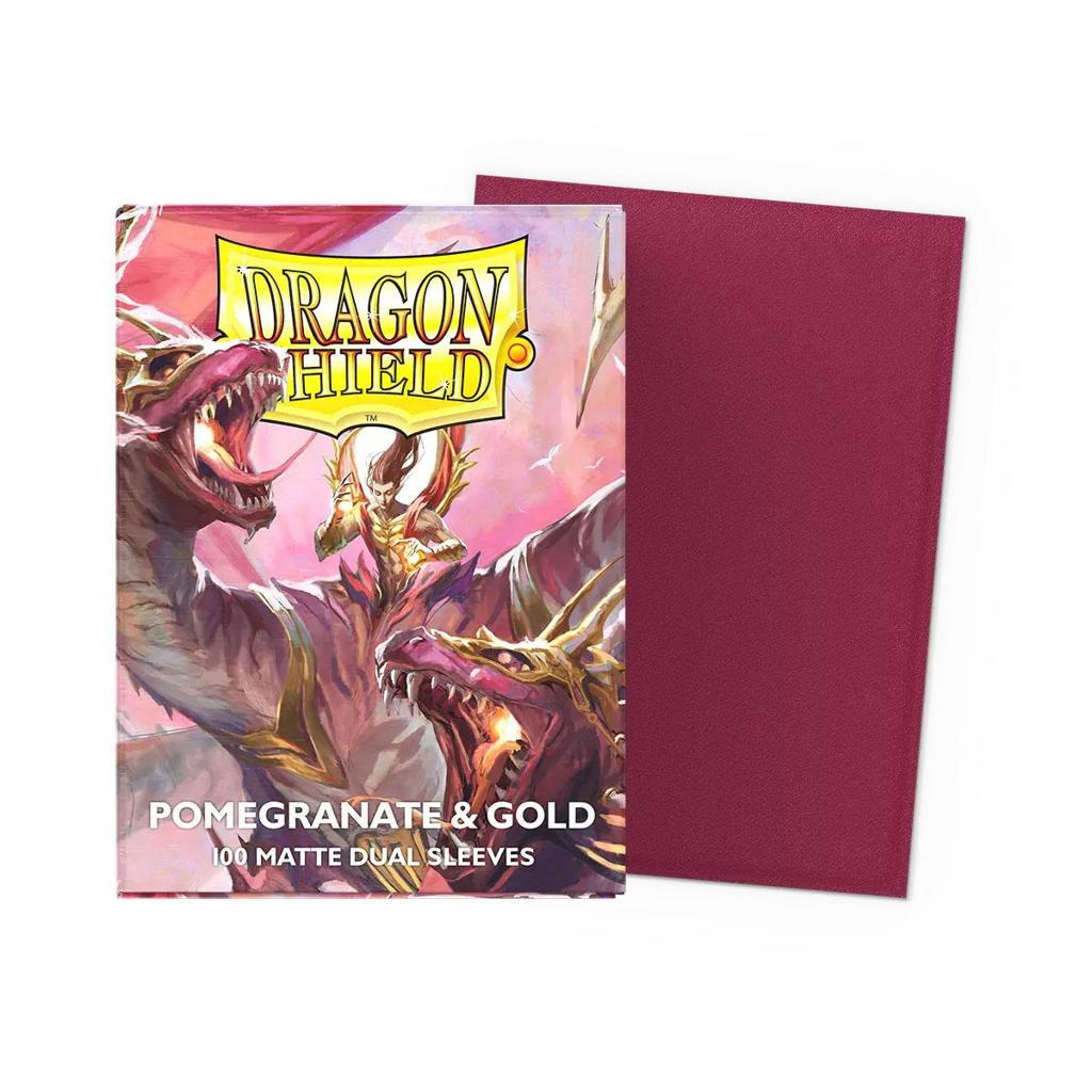 Dragon Shield Matte Dual Pomegranate & Gold Anniversary Sleeves – 100 Pack