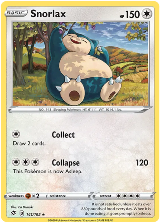 Snorlax 141/192 Rebel Clash Pokemon Card NM