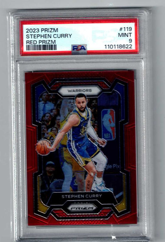 STEPHEN CURRY 2023 PRIZM RED PRIZM #D143/299 # 119 SP PSA 9 MINT