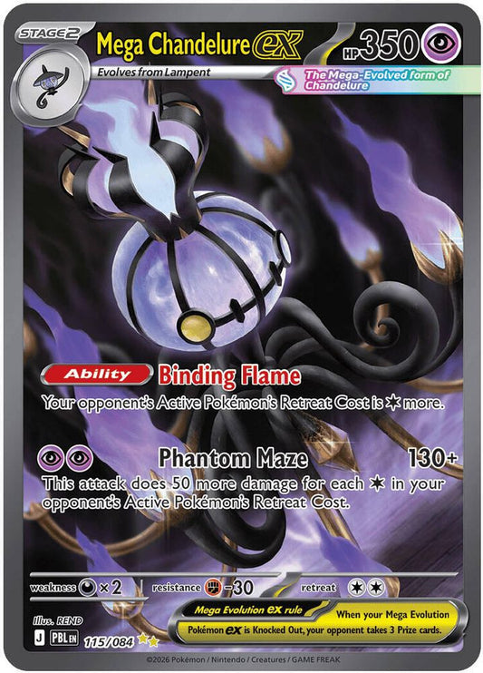 Mega Chandelure ex 115/084 Special Illustration Rare Pitch Black Pokemon Holo NM
