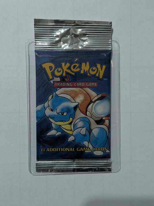 1999 Pokémon Base Set Booster Pack – Blastoise Artwork (Long Crimp, Unopened)