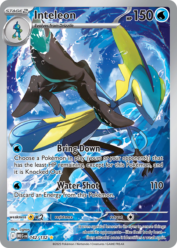 Inteleon 142/132 Illustration Rare Mega Evolution Pokemon Holo Near Mint