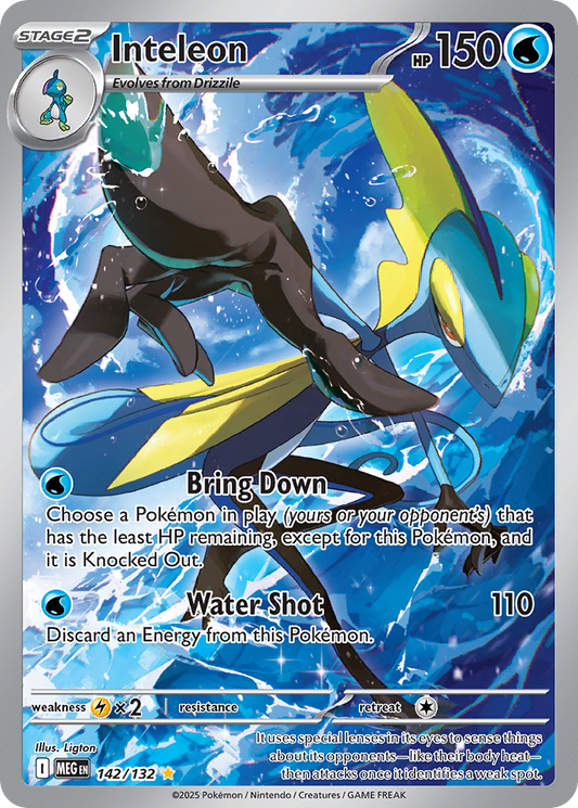 Inteleon 142/132 Illustration Rare Mega Evolution Pokemon Holo Near Mint
