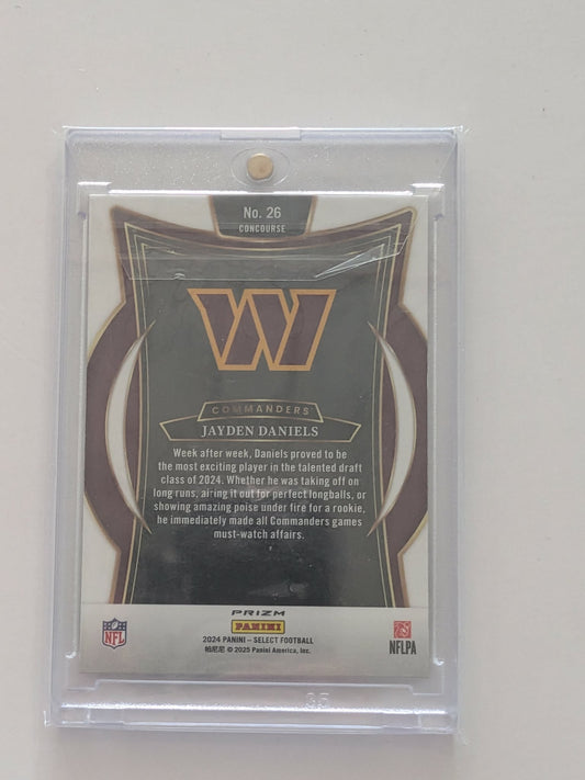 Jayden Daniels – 2024 Panini Select Concourse Zebra Shock SSP RC (No. 26)