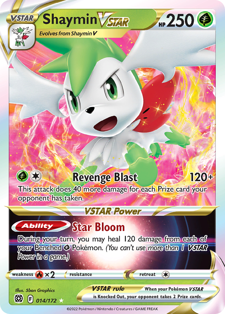 Shaymin VSTAR 014/172 Holo VSTAR Rare Brilliant Stars Pokemon Near Mint