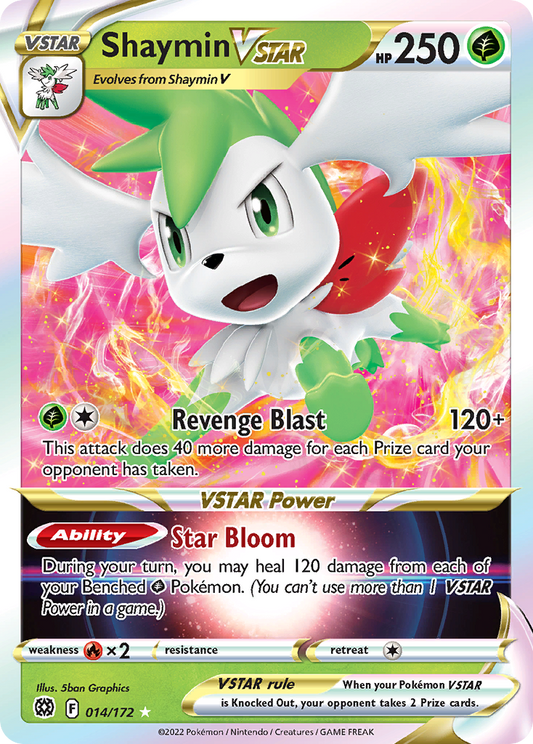 Shaymin VSTAR 014/172 Holo VSTAR Rare Brilliant Stars Pokemon Near Mint