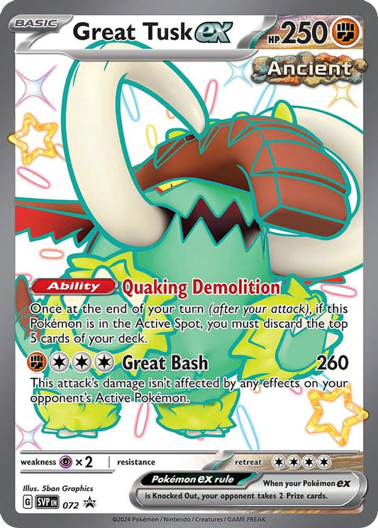 Great Tusk ex 072 Holo Promo Scarlet & Violet Promo Pokemon Near Mint