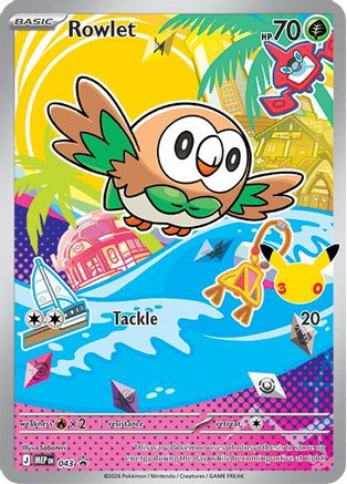 Rowlet 043 Holo Promo ME: Mega Evolution Promo Pokemon Holo Near Mint
