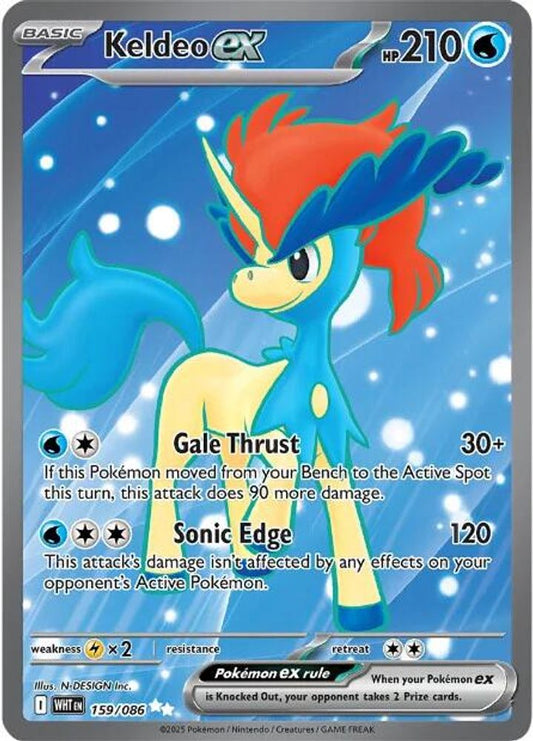 Keldeo ex 159/086 Holo Ultra Rare White Flare Pokemon Near Mint