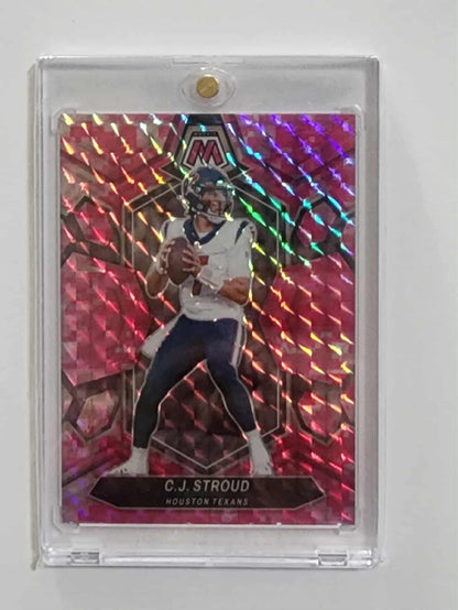 2024 Panini Mosaic Cj Stroud Pink Camo Mosaic #85