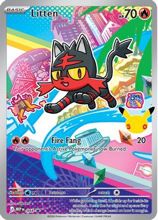 Litten 044 Holo Promo ME: Mega Evolution Promo Pokemon Holo Near Mint