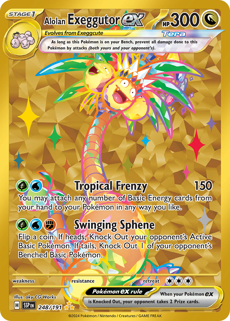 Alolan Exeggutor ex 248/191 Hyper Rare Surging Sparks Pokemon Holo Near Mint