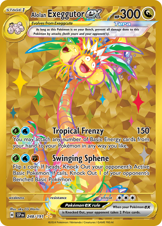Alolan Exeggutor ex 248/191 Hyper Rare Surging Sparks Pokemon Holo Near Mint