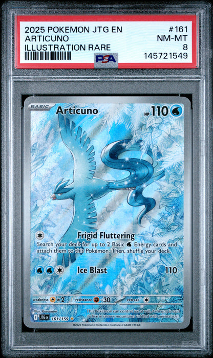 Articuno 161/159 Illustration Rare Jtg En-Journey Together Pokemon PSA 8