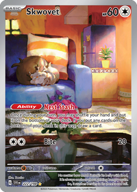 Skwovet 222/198 Illustration Rare Scarlet & Violet Pokemon Holo Near Mint