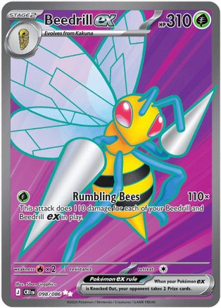 Beedrill ex 098/086 Ultra Rare Chaos Rising Pokemon Holo Near Mint
