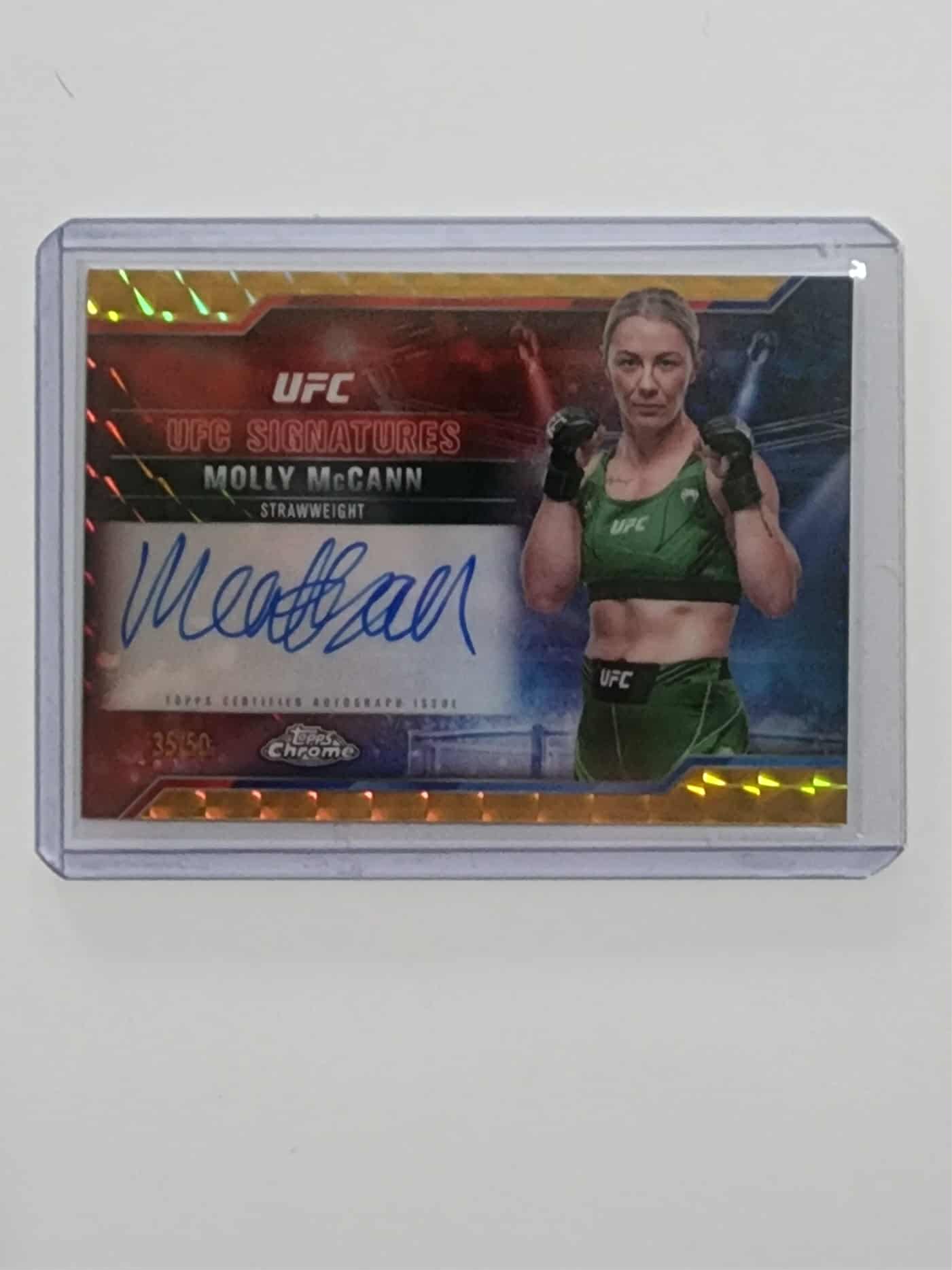 2025 Topps Chrome UFC Signatures GOLD Geometric /50 Molly McCann Auto