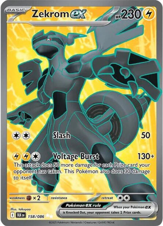 Zekrom ex 158/086 Holo Ultra Rare Black Bolt Pokemon Near Mint