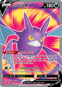 Crobat V 182/189 Ultra Rare Darkness Ablaze Pokemon Holo Near Mint