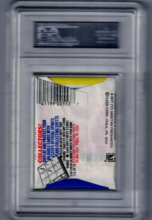 1988 Fleer Basketball Unopened Wax Pack Larry Bird Sticker PSA 9 Mint