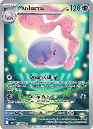 Musharna 117/086 Holo Illustration Rare Black Bolt Pokemon Near Mint