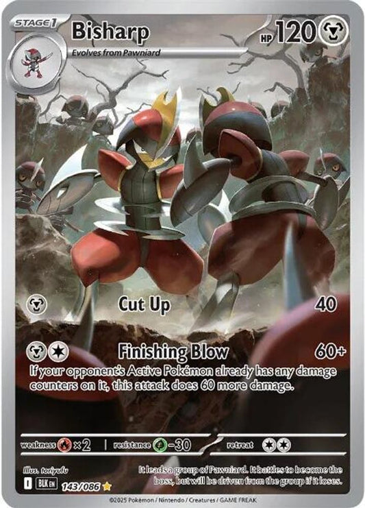 Bisharp 143/086 Holo Illustration Rare Black Bolt Pokemon Near Mint
