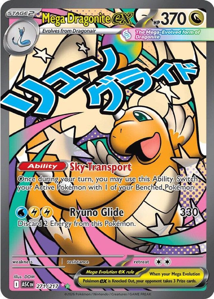 Mega Dragonite ex 271/217 Mega Attack Rare Ascended Heroes Pokemon Holo NM