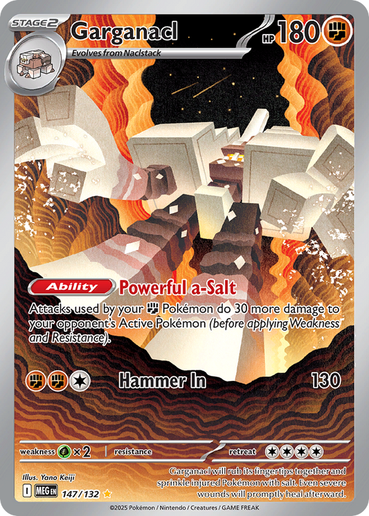 Garganacl 147/132 Illustration Rare Mega Evolution Pokemon Holo Near Mint