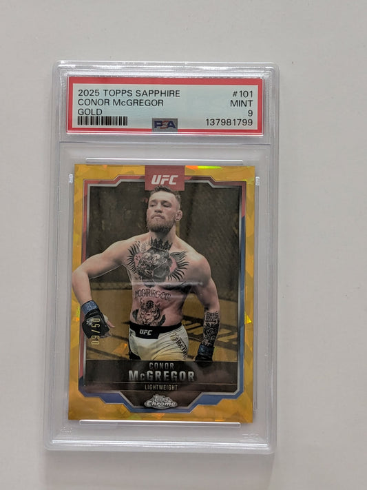 2025 Topps sapphire Conor McGregor GOLD PSA 9