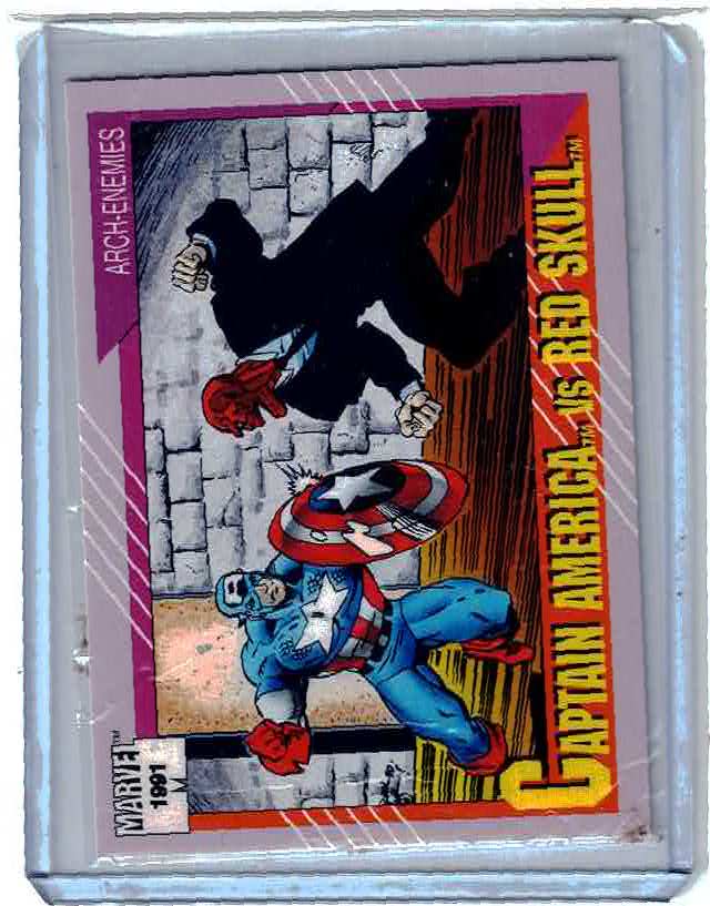1991 Impel Marvel Universe Arch-Enemies Captain America Vs Red Skull #115