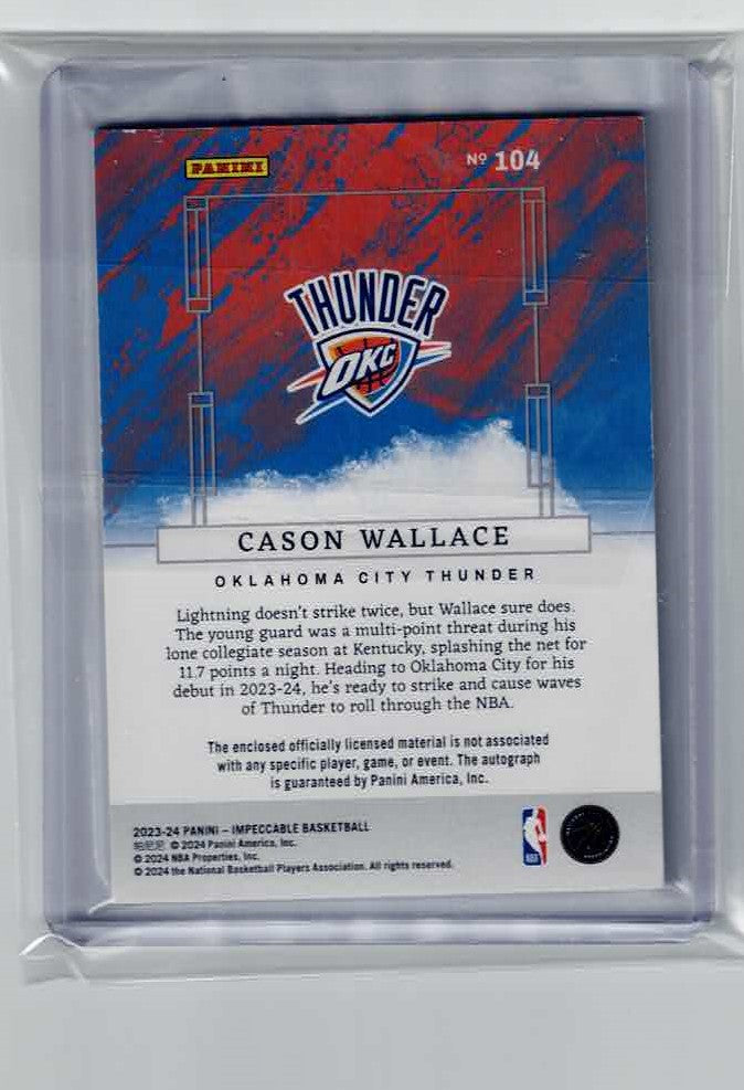 2023/24 Panini Impeccable Elegance Carson Wallace 37/88 RC PATCH AUTO RC RPA