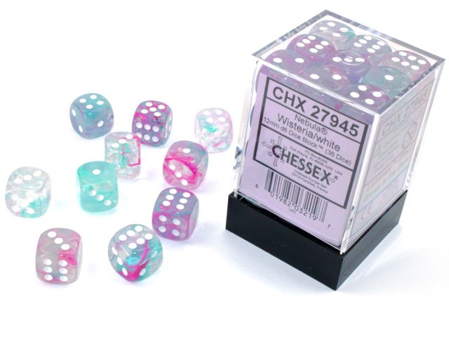 CHX 27945 Nebula 12mm d6 Wisteria/White Luminary Block