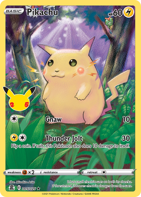 Pikachu 005/025 Holo Rare Celebrations Pokemon Near Mint