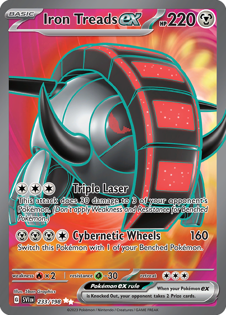 Iron Treads ex 233/198 Ultra Rare Scarlet & Violet Pokemon Holo Near Mint