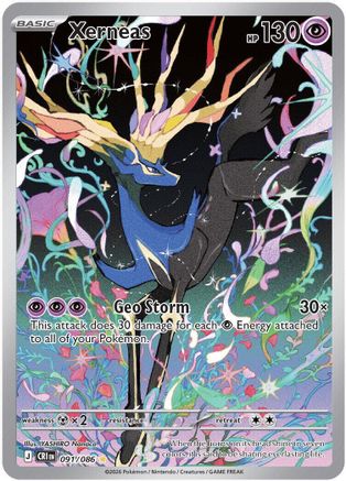 Xerneas 091/086 Holo Illustration Rare Chaos Rising Pokemon Holo Near Mint