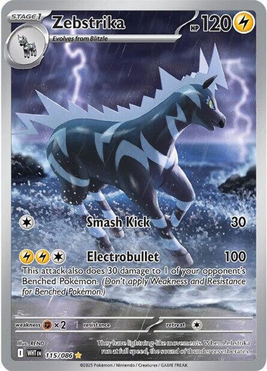 Zebstrika 115/086 Illustration Rare White Flare Pokemon Holo Near Mint