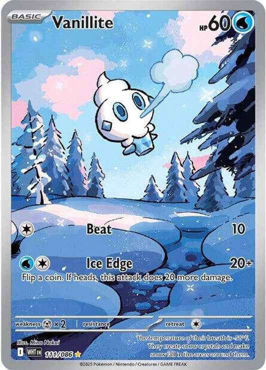 Vanillite 111/086 Holo Illustration Rare White Flare Pokemon Near Mint