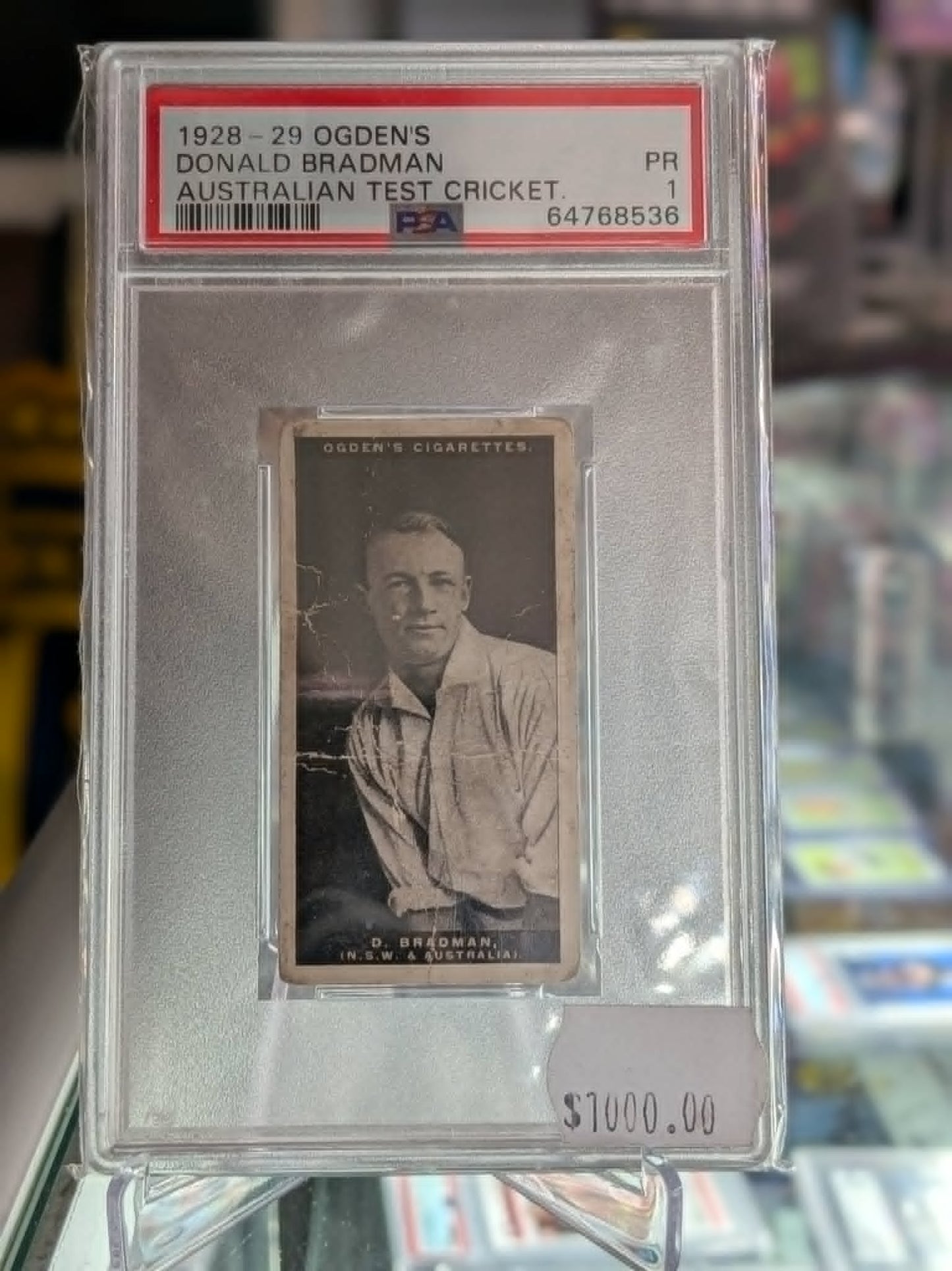 1928-29 Ogden's Australian Test Cricketers Tobacco Don Bradman PSA 1