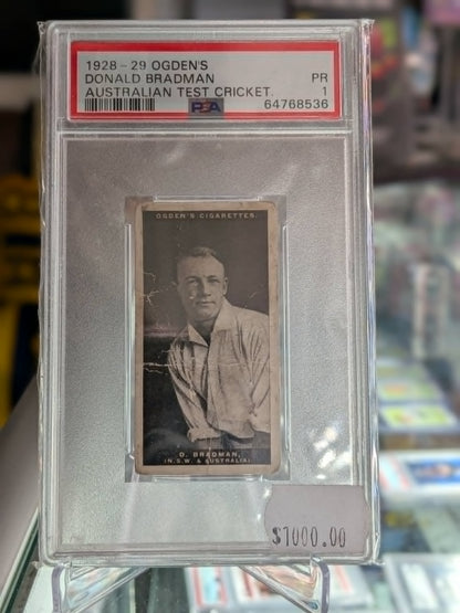 1928-29 Ogden's Australian Test Cricketers Tobacco Don Bradman PSA 1